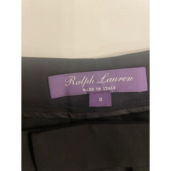 Ralph Lauren Collection Purple Label Pants 0 Wool Cashmere Black Pleated Tapered - Picture 6 of 11